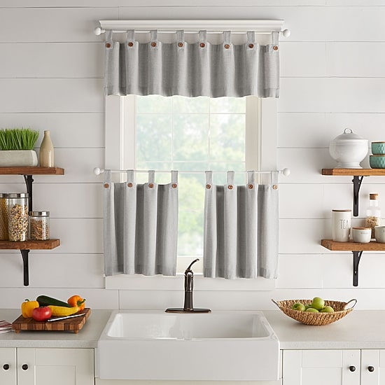 Threadmade Tucker Solid Tab Top Valance