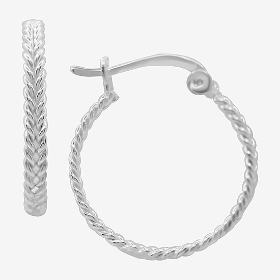 Silver Treasures Womens Sterling Silver 20mm Hypoallergenic Hoop Earrings