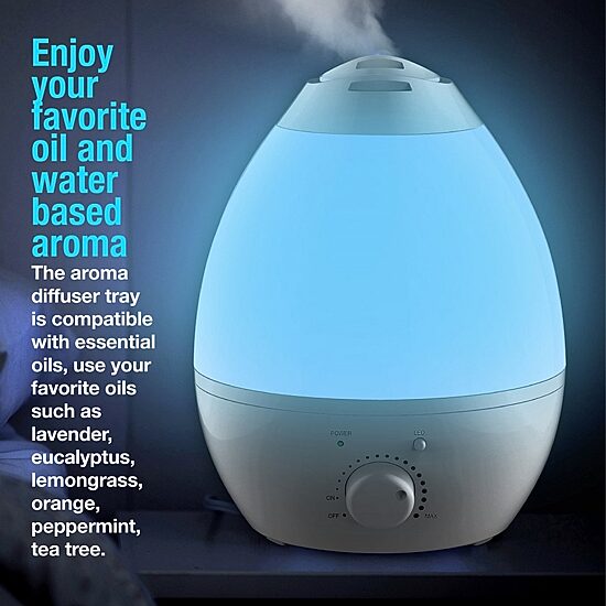 Bell + Howell Ultrasonic Color Changing Humidifier and Aroma Diffuser