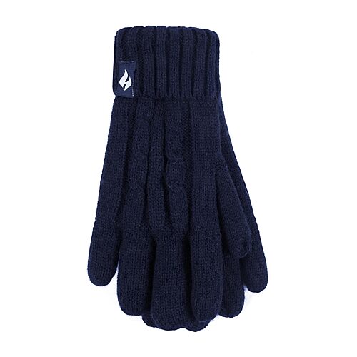 Heat Holders Womens Amelia Cable Knit Gloves, Small-medium, Blue