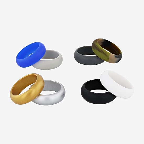 Camo Mens 8MM Silicone Wedding Band