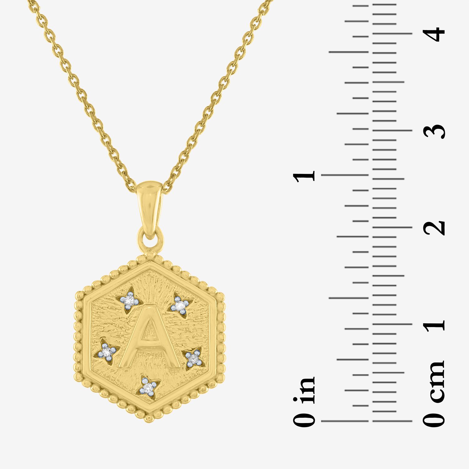 Intial "A" Womens Diamond Accent Natural White 14K Gold Over Silver 2-pc. Necklace Set