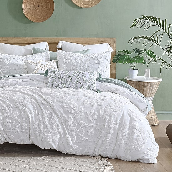 Peri Home Chenille Laurel 3-pc. Embroidered Duvet Cover Set