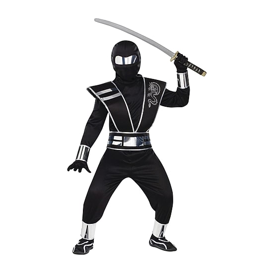 Little & Big Kid Boys Silver Mirror Ninja Costume