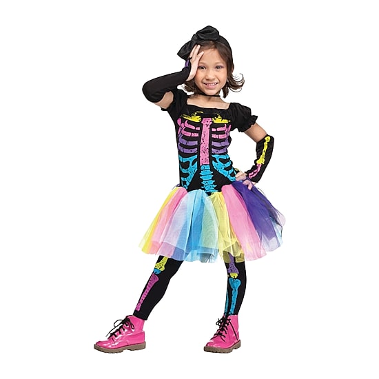 Toddler Girls Funky Punky Bones Tutu Costume