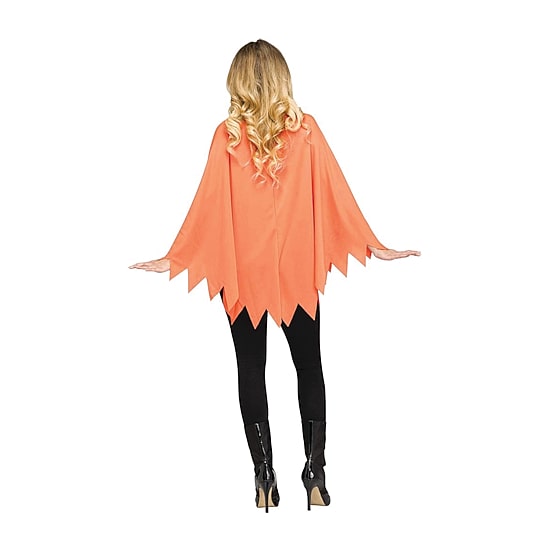 Womens Pumpkin Poncho Costume