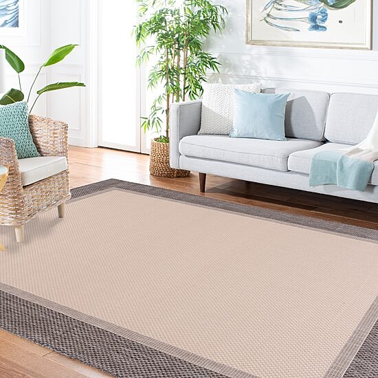Martha Stewart Zia Bordered 6'7" X 6'7" Outdoor Square Area Rug