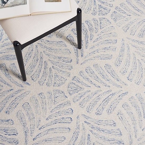 Martha Stewart Char Floral Hand Tufted 6' X 6' Indoor Round Area Rug