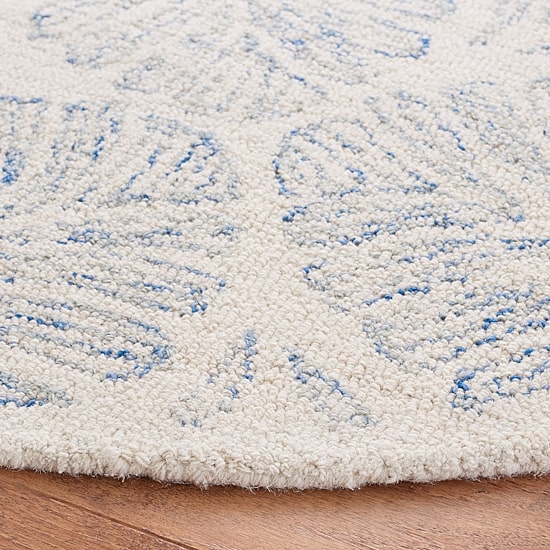 Martha Stewart Char Floral Hand Tufted 6' X 6' Indoor Round Area Rug