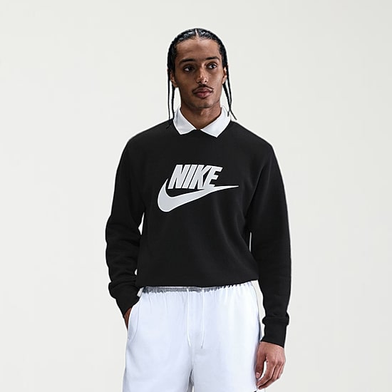 Nike Fleece Sweatshirt Mens Crew Neck Long Sleeve Sweatshirt