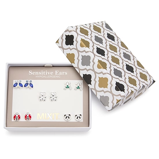 Mixit Womens Butterfly Hypoallergenic 5 Pair Earring Set