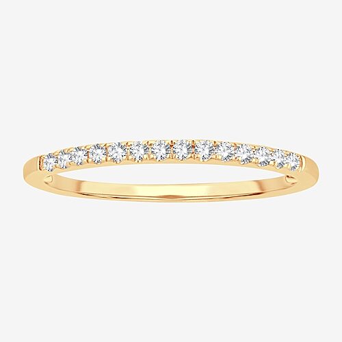 Modern Bride Womens 1/10 Ct. T.w. Natural White Diamond 10k Gold Wedding Band In Yellow