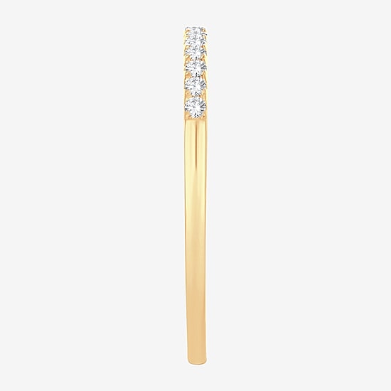 Womens 1/10 CT. T.W. Natural White Diamond 10K Gold Wedding Band