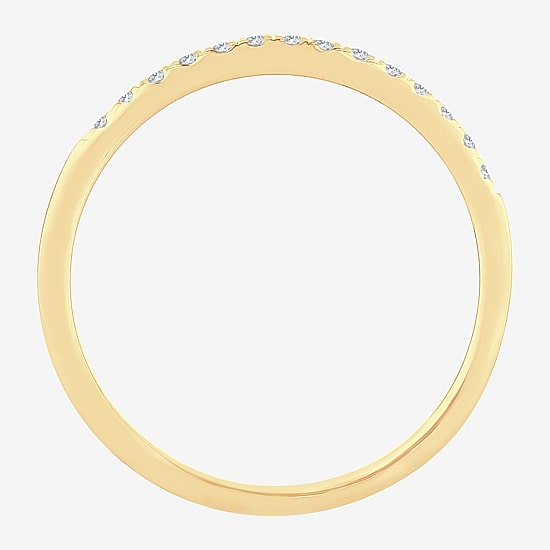 Womens Diamond Accent Natural White Diamond 10K Gold Wedding Band