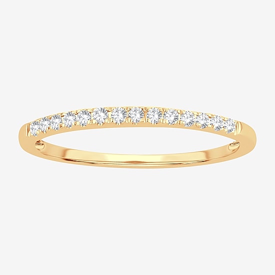 Womens Diamond Accent Natural White Diamond 10K Gold Wedding Band