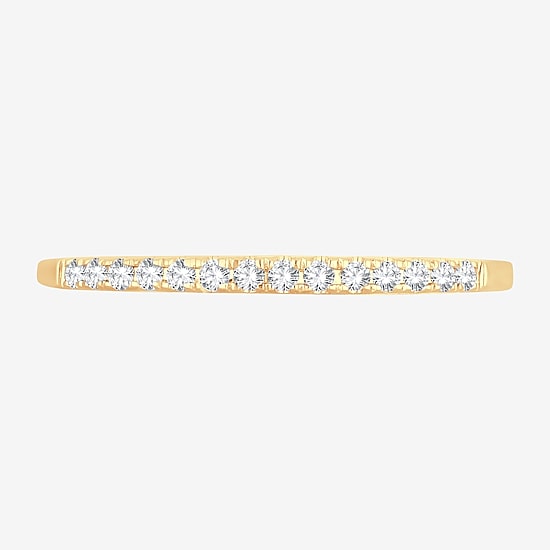 Womens Diamond Accent Natural White Diamond 10K Gold Wedding Band