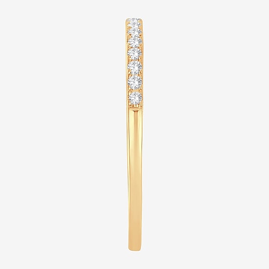 Womens Diamond Accent Natural White Diamond 10K Gold Wedding Band