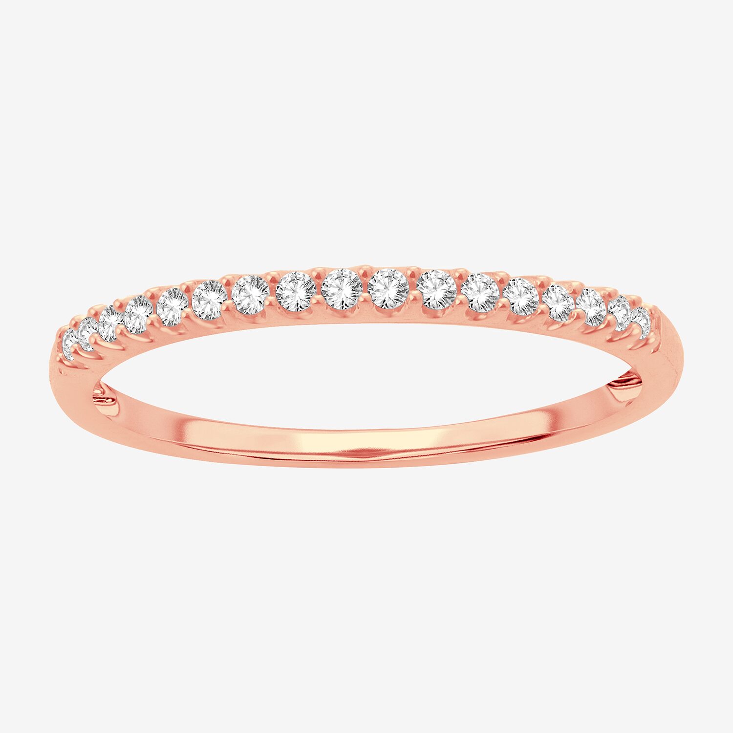 Womens 1/8 CT. T.W. Natural White Diamond 10K Gold Wedding Band