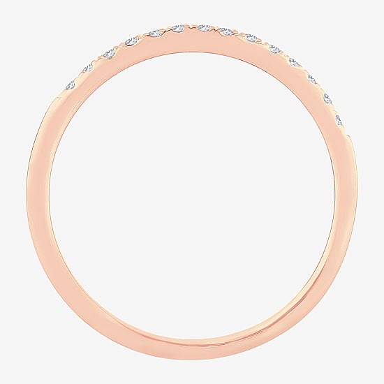 Womens Diamond Accent Natural White Diamond 10K Gold Wedding Band