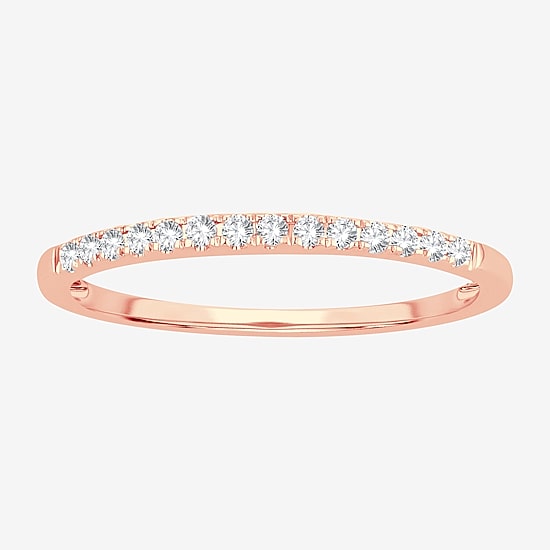 Womens Diamond Accent Natural White Diamond 10K Gold Wedding Band