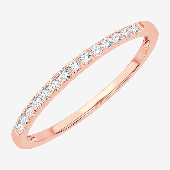 Womens Diamond Accent Natural White Diamond 10K Gold Wedding Band