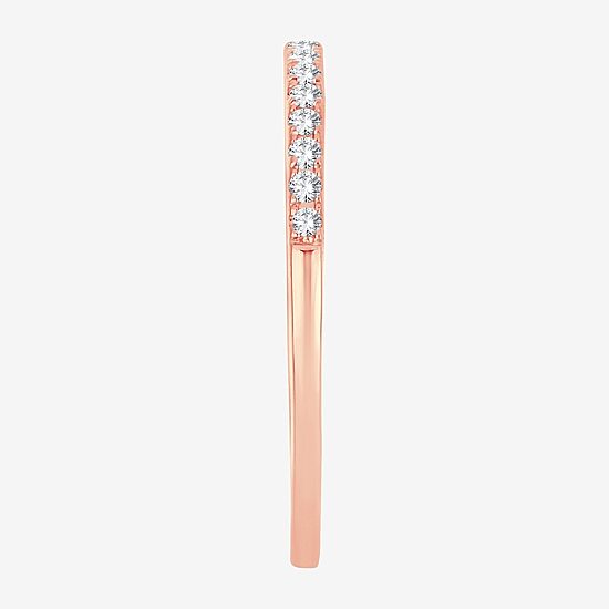 Womens Diamond Accent Natural White Diamond 10K Gold Wedding Band