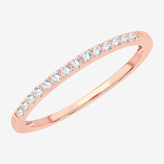 Womens 1/10 CT. T.W. Natural White Diamond 10K Gold Wedding Band