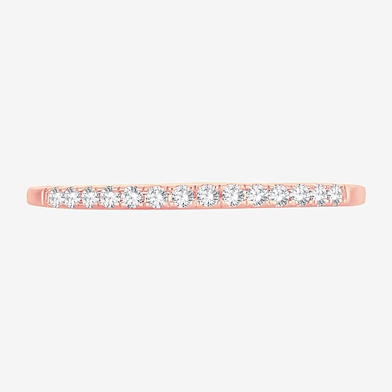 Womens 1/10 CT. T.W. Natural White Diamond 10K Gold Wedding Band