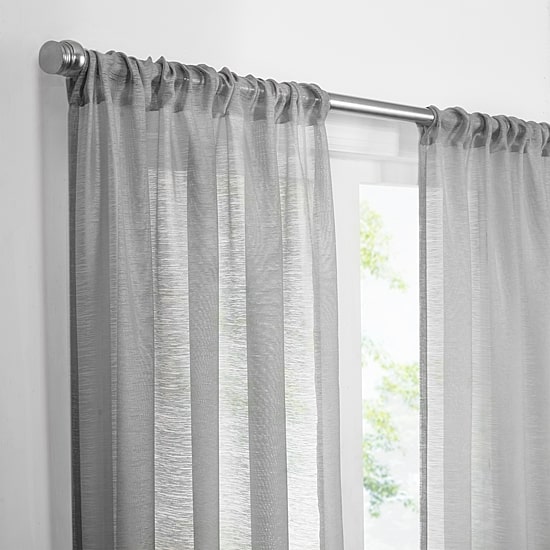 Vue Textured Voile Rod Pocket Sheer Set of 2 Curtain Panel