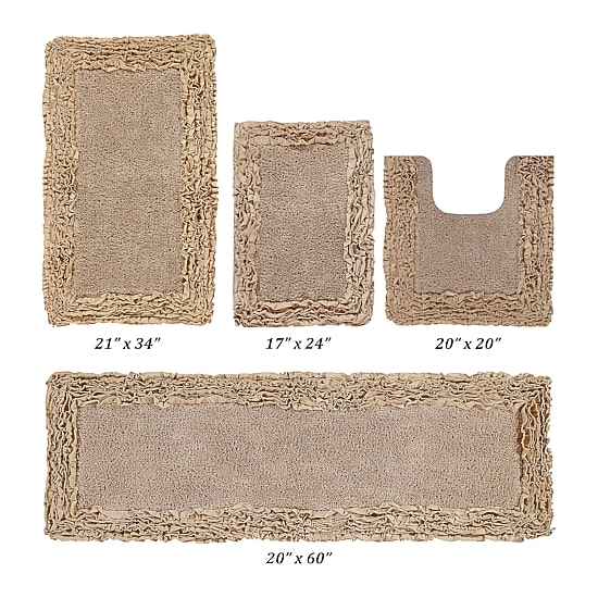 Better Trends Shaggy Border Mat Bath Rug