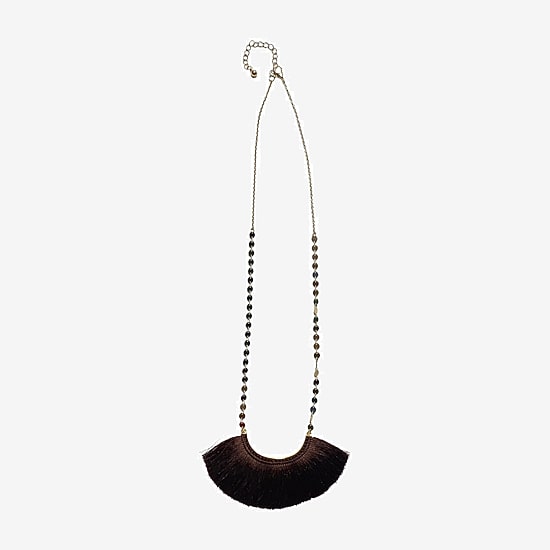 Bijoux Bar Fringe Womens 12 Inch Statement Necklace