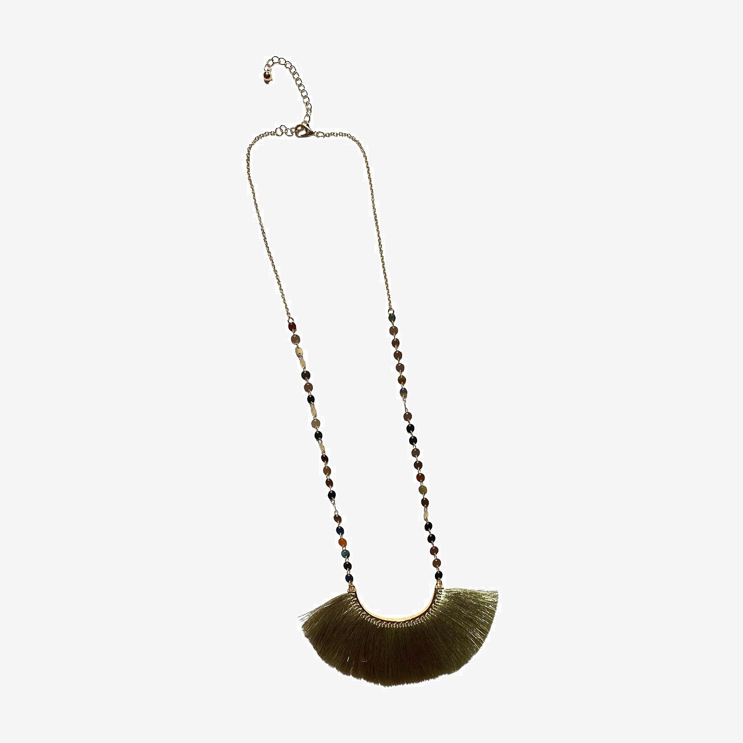 Bijoux Bar Fringe Womens 12 Inch Statement Necklace