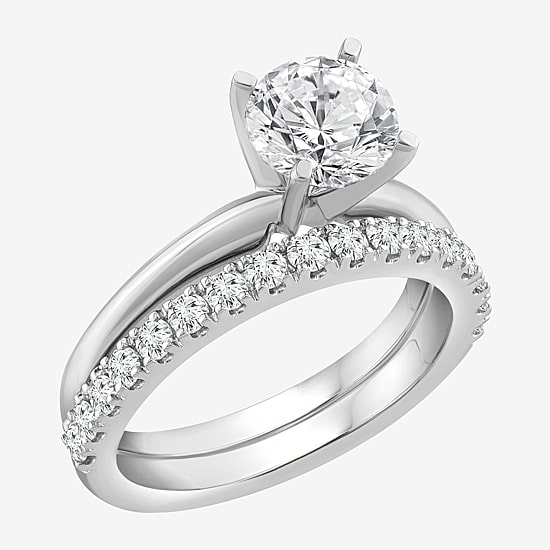 2  CT. T.W. Lab-Grown (F / VS2) Diamond Round Solitaire Bridal Set in 10K or 14K Gold