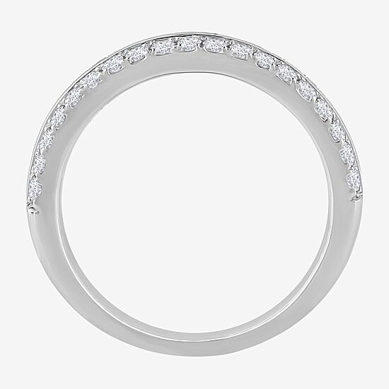 (H-I / Si1) Womens 4MM 1 1/2 CT. T.W. Lab Grown White Diamond 14K Gold Anniversary Wedding Band