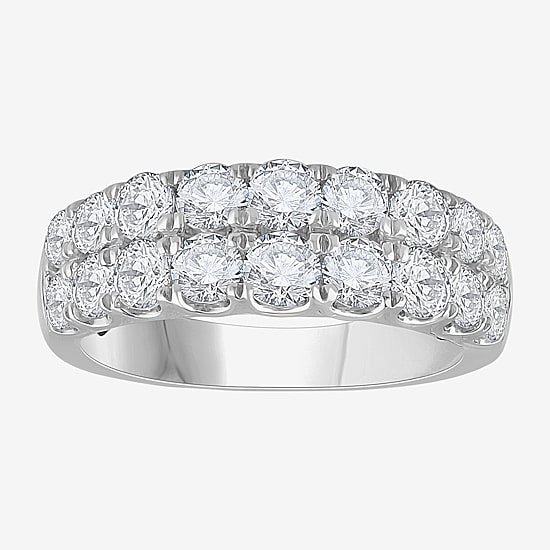 (H-I / Si1) Womens 3.5MM 2 CT. T.W. Lab Grown White Diamond 14K Gold Anniversary Wedding Band