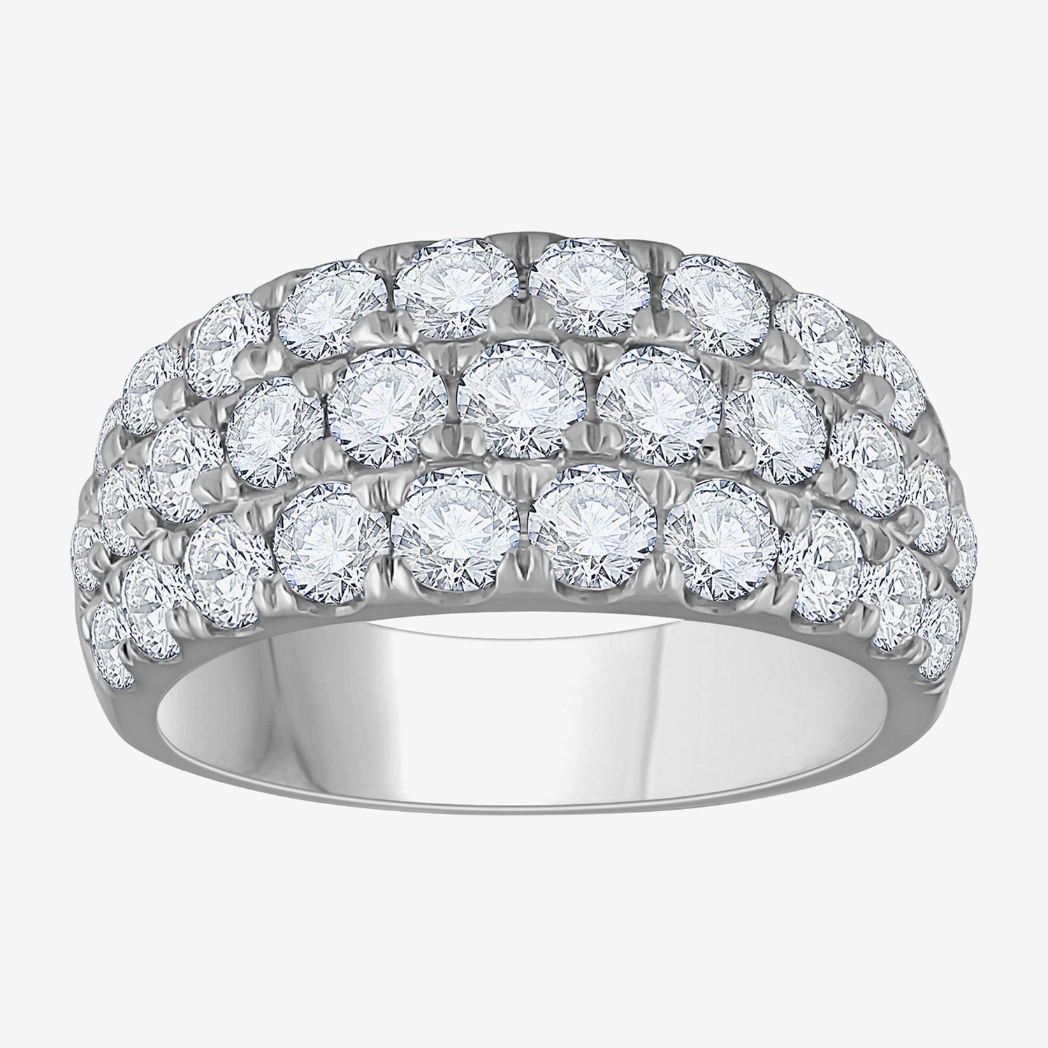 (H-I / Si1) Womens 5.5MM 3 CT. T.W. Lab Grown White Diamond 14K Gold Anniversary Band