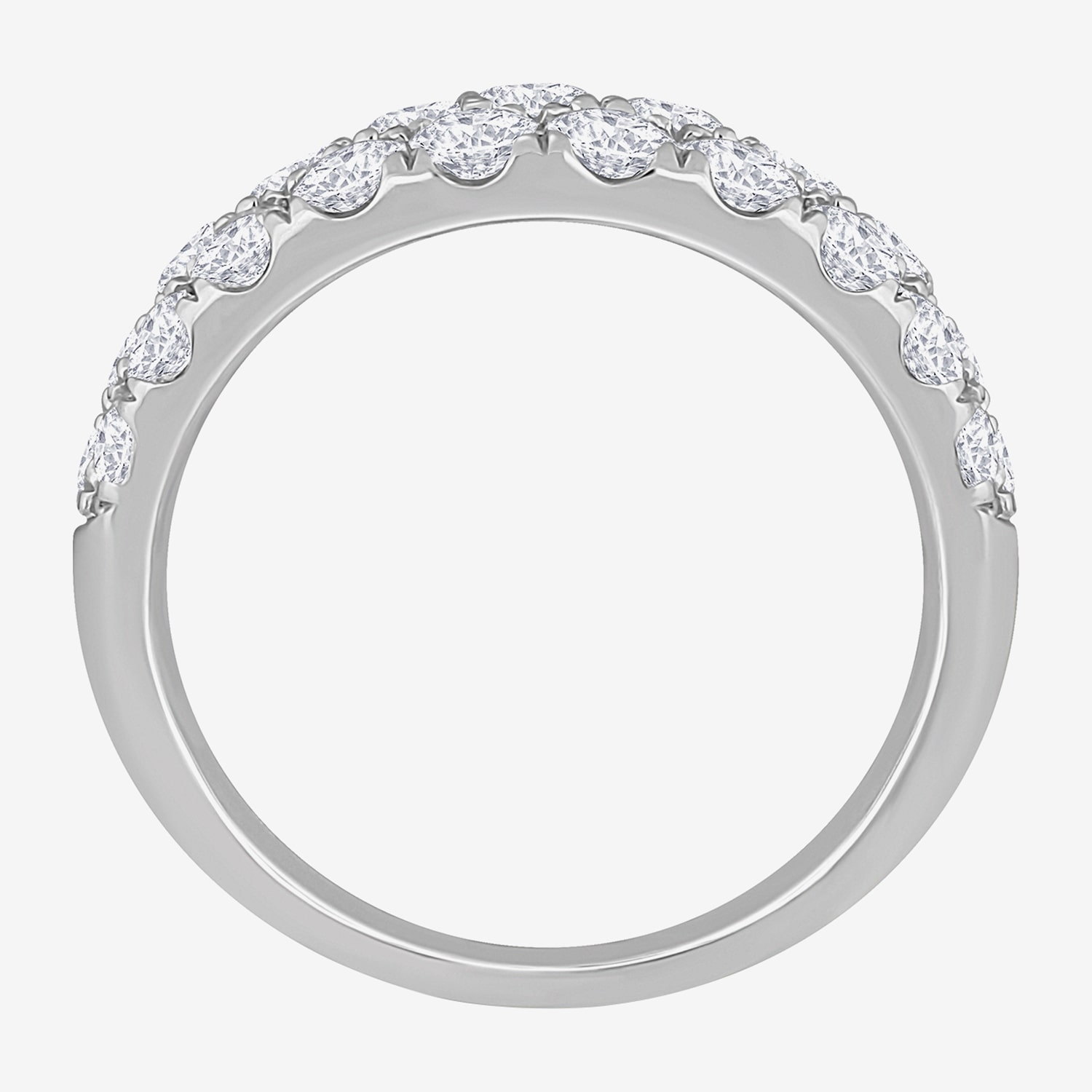 (H-I / Si1) Womens 5.5MM 3 CT. T.W. Lab Grown White Diamond 14K Gold Anniversary Band
