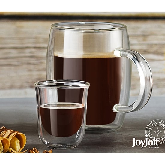 Joyjolt Javaah Double Wall Insulated Glasses - 2 Oz - Set Of 4 Espresso Cup