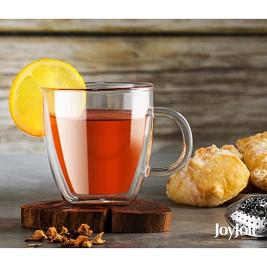 Joyjolt Savor Double Wall Insulated Espresso Glasses - 5.4 Oz - Set of 4