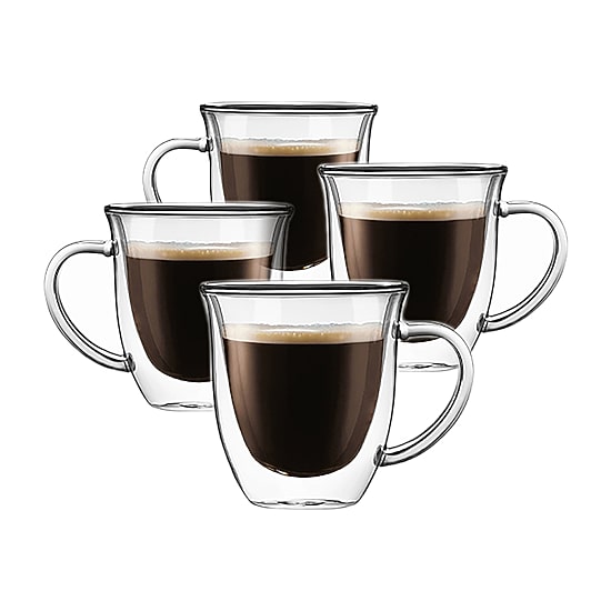 Joyjolt Serene Double Wall Insulated Glass Coffee Mug