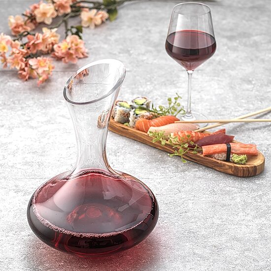 Joyjolt Lancia Crystal Wine - 40 Oz Decanter