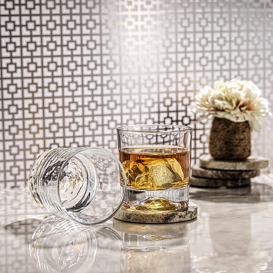 Joyjolt Radiant Tumblers - 10 Oz - Set Of 4 Double Old Fashioned
