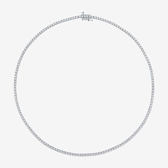 Diamond Addiction (G-H / Si2-I1) Womens 6 CT. T.W. Lab Grown White Diamond 14K  Gold Tennis Necklaces