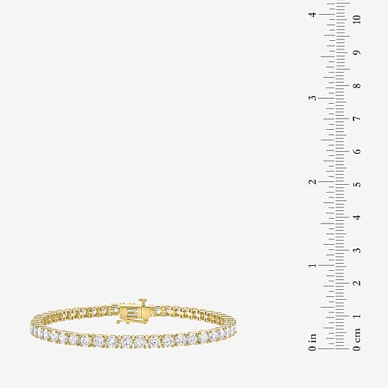 (G-H / Si2-I1) Lab Grown White Diamond 14K White or Yellow Gold 7.25 Inch Tennis Bracelet