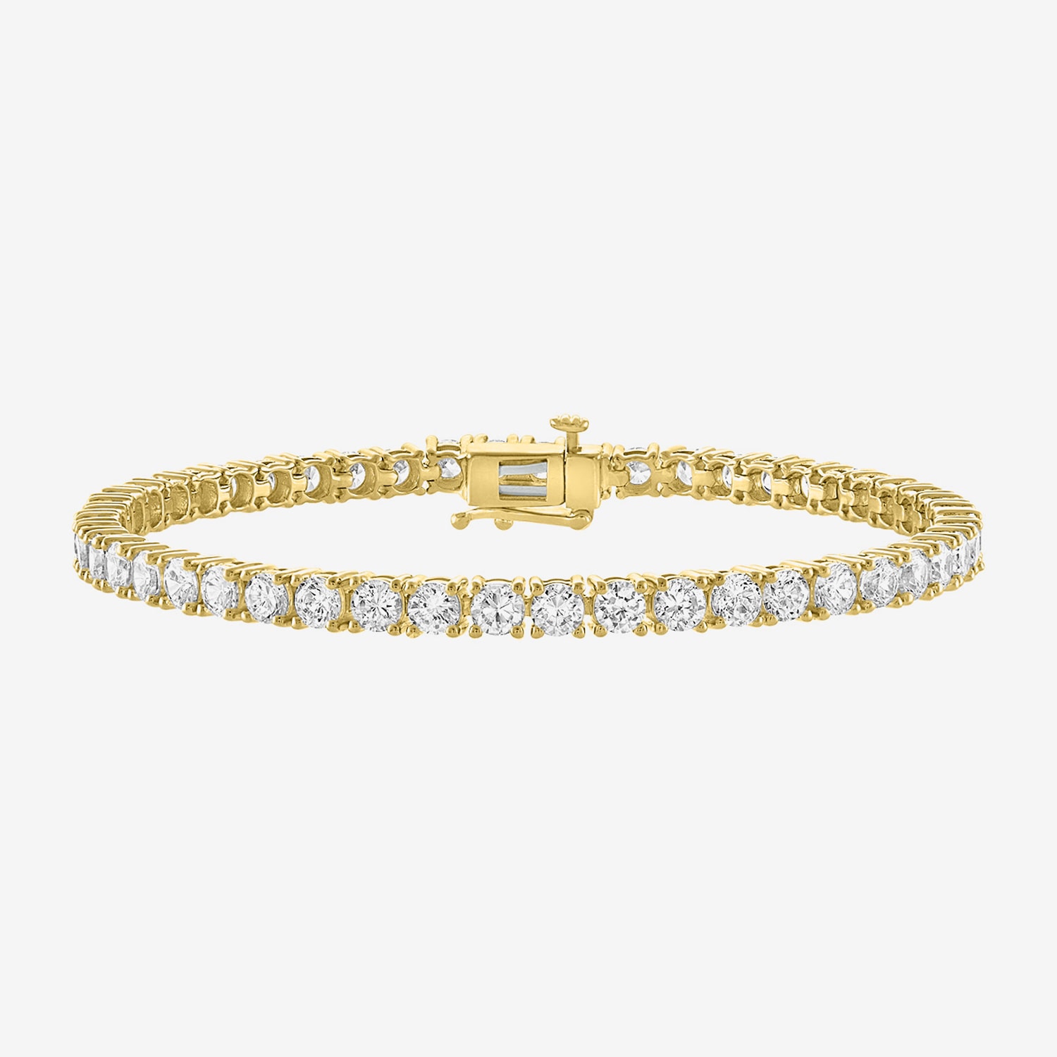 (G-H / Si2-I1) Lab Grown White Diamond 14K White or Yellow Gold 7.25 Inch Tennis Bracelet