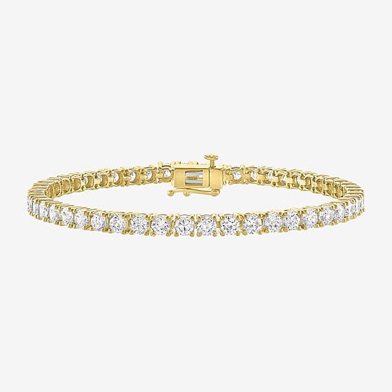 (G-H / Si2-I1) Lab Grown White Diamond 14K White or Yellow Gold 7.25 Inch Tennis Bracelet
