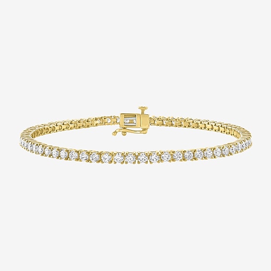 Diamond Addiction (G-H / SI2-I1) 4 CT. T.W. Lab Grown White Diamond 14K White or Yellow Gold 7.25 Inch Tennis Bracelet