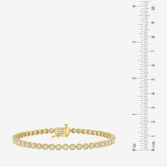 (G-H / Si2-I1) Womens 2 CT. T.W. Lab Grown Diamond 10K Gold 7.25 Inch Tennis Bracelet