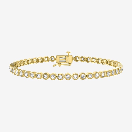 (G-H / Si2-I1) Womens 2 CT. T.W. Lab Grown Diamond 10K Gold 7.25 Inch Tennis Bracelet