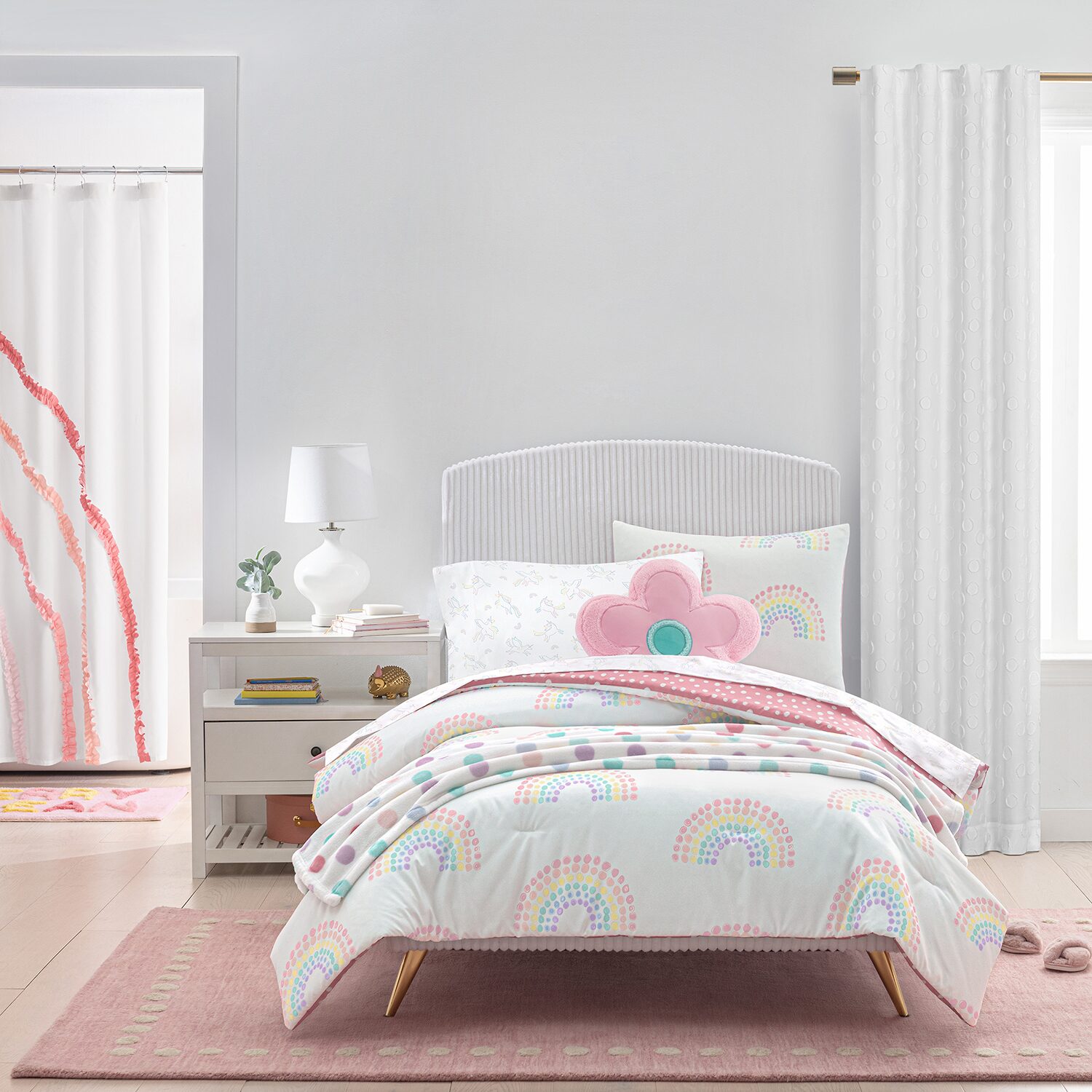 Under the Stars Kids Hayden Clip Dot Rod Pocket Back Tab Energy Saving 100% Blackout Single Curtain Panel